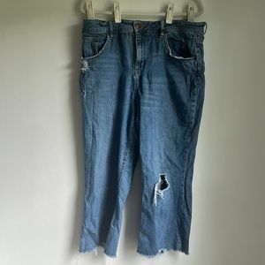 BDG kick flare high rise cropped jeans